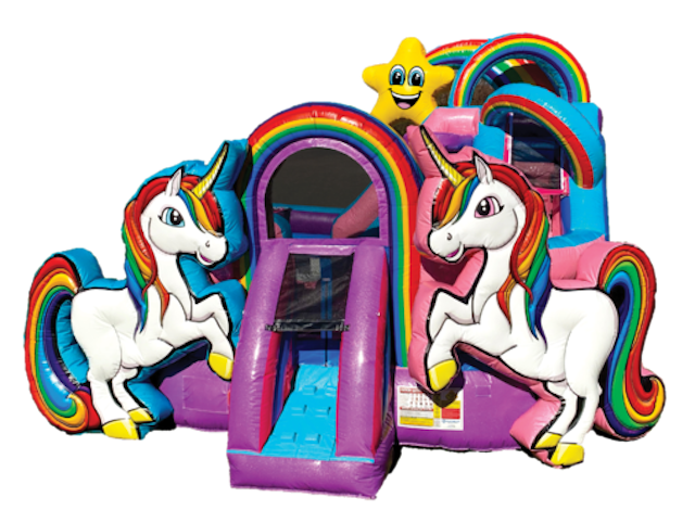 Dazzling Unicorn Kidzone 4-in-1 Combo with Water Slide Dazzling Unicorn Kidzone 4-in-1 Combo with Water Slide