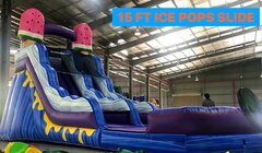 Ice Pops 15ft Water Slide w/ Pool- New!