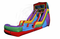 Super Power Dual Lane Slide Module 18 ft Dual Lane Wet/Dry Slides & Pool *pick from 50+ banners