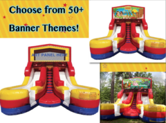 Module Dual Lane 16ft Water Slide- Pick from 50+ Theme Banners